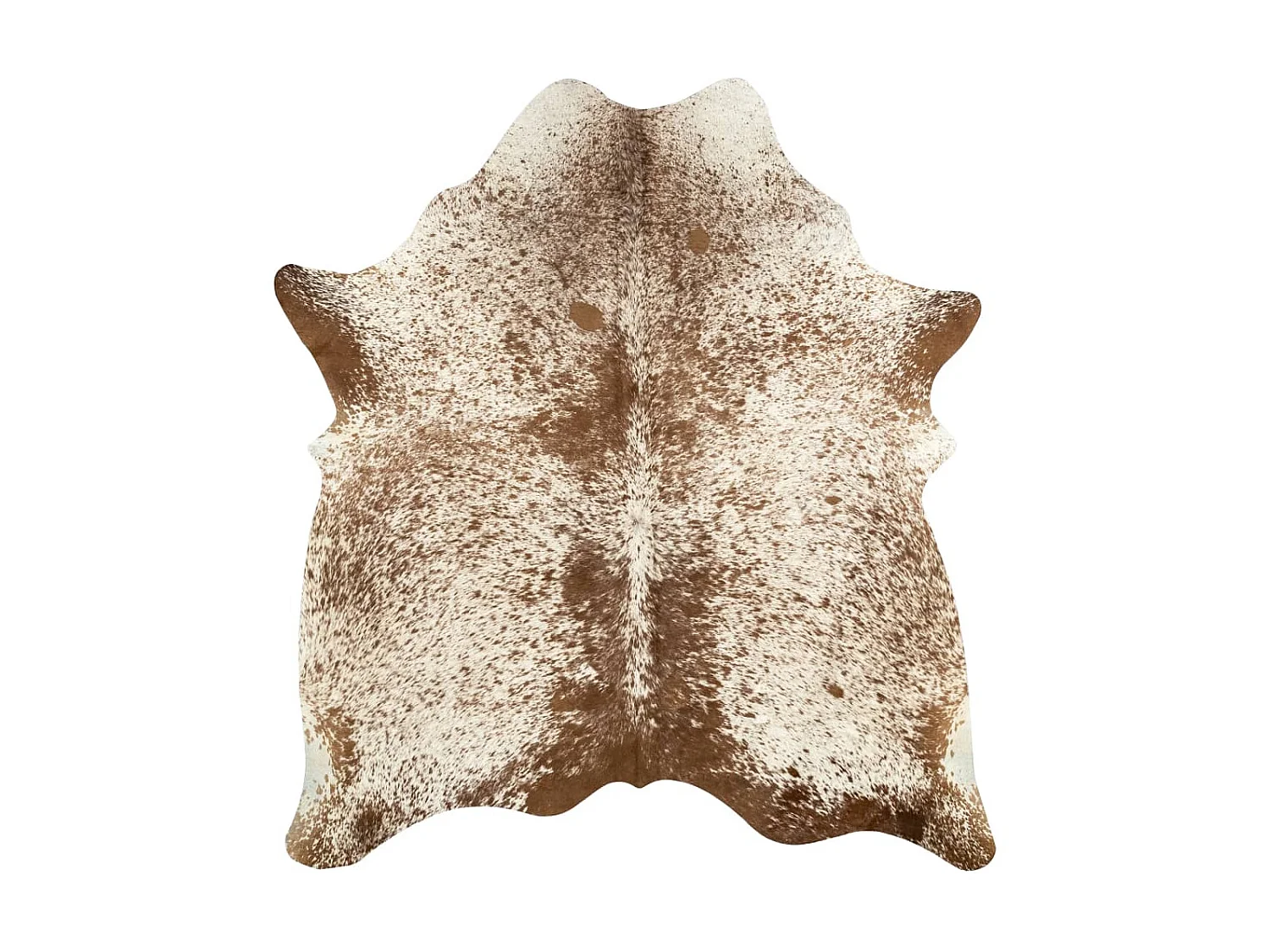 Alfombra de piel de vaca auténtica Marrón y blanco 150 x 170 cm