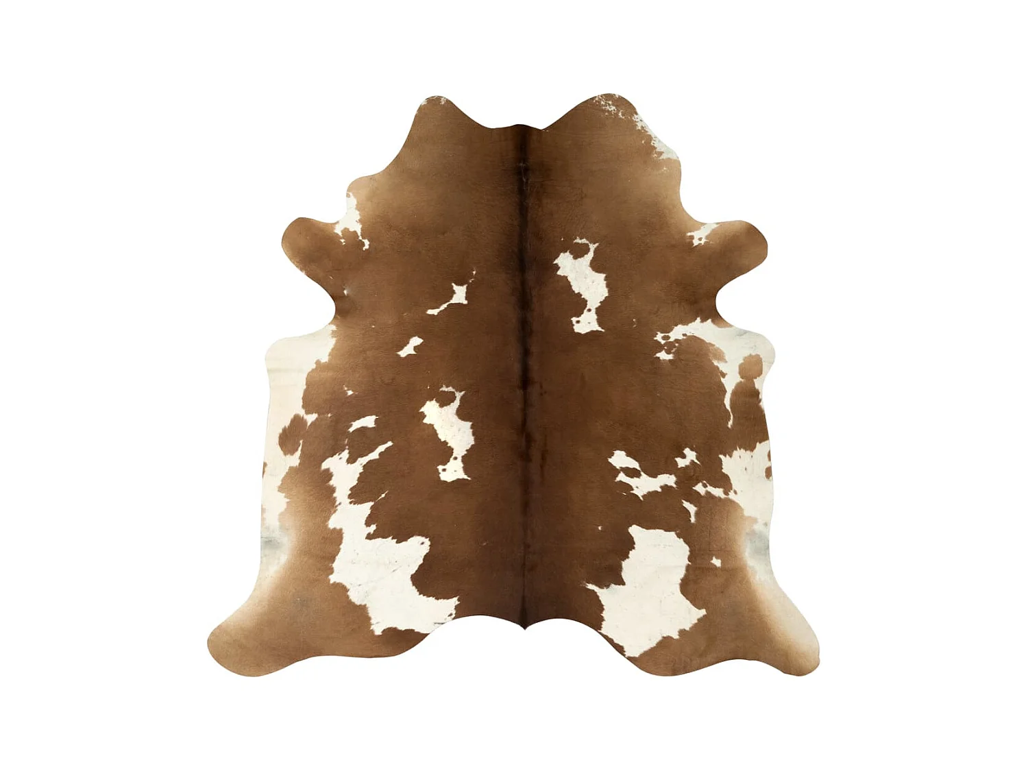 Tapis en peau de vache véritable Marron et blanc 150 x 170 cm