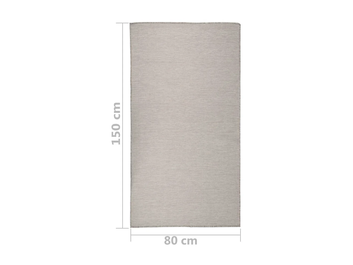 Buitenkleed platgeweven 80x150 cm Taupe