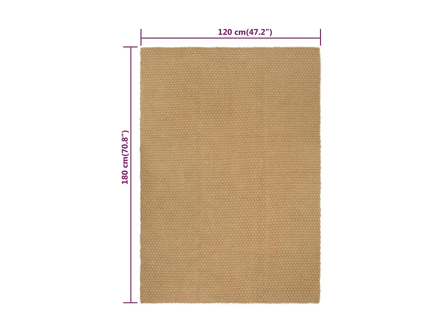 Tapis rectangulaire Naturel 120x180 cm Jute