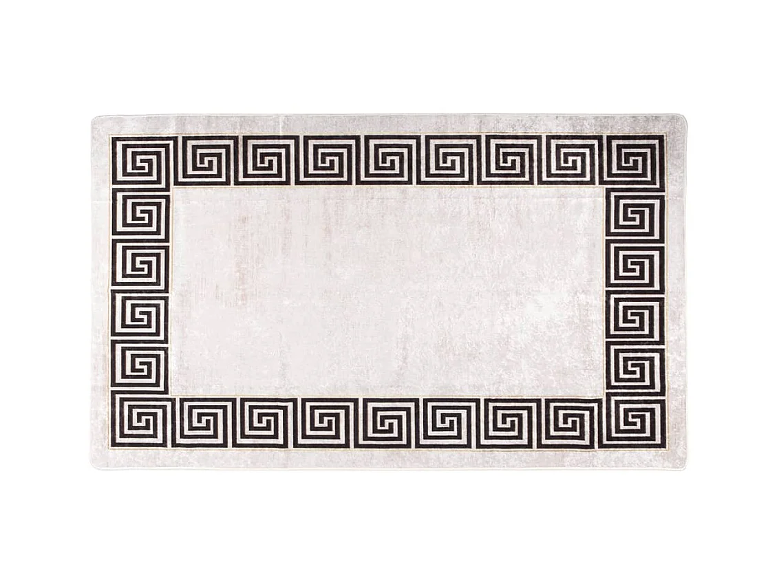 Wasbaar wit en zwart vloerkleed 150x230 cm antislip