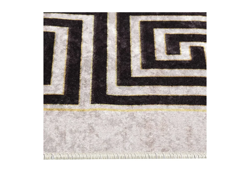 Wasbaar wit en zwart vloerkleed 150x230 cm antislip