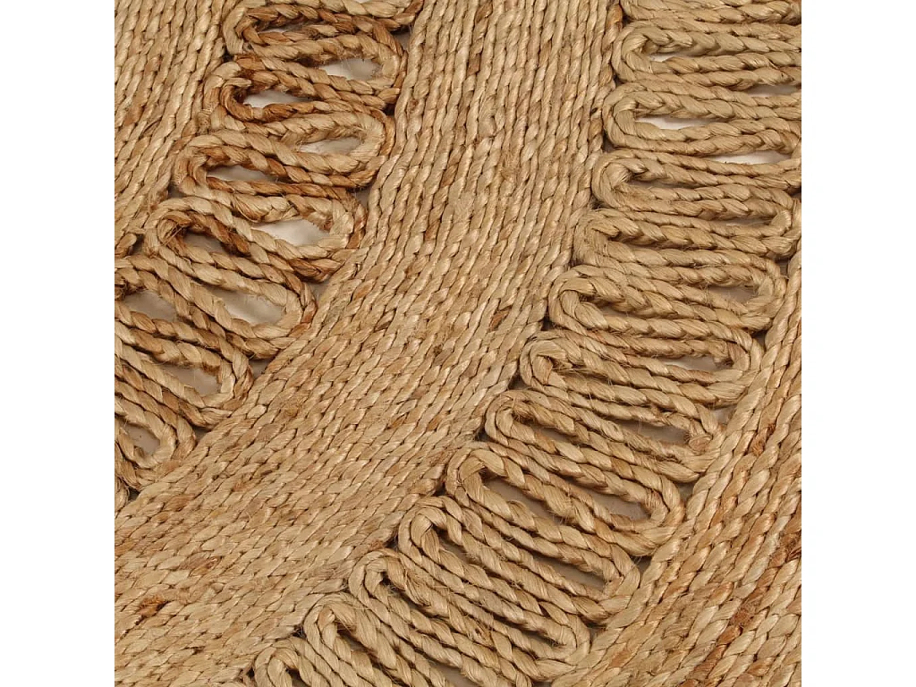 Handgeweven jute vloerkleed 90 cm rond