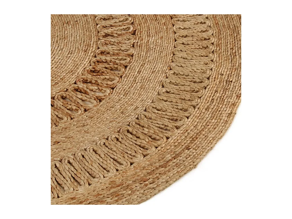 Handgeweven jute vloerkleed 90 cm rond