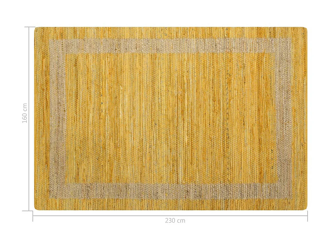Handgemaakt vloerkleed Jute Geel 160x230 cm