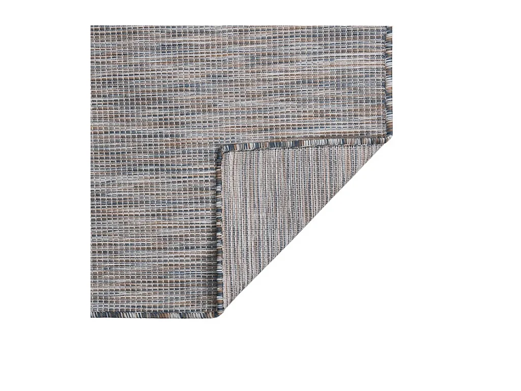 Platgeweven buitenkleed 120x170 cm Bruin en blauw