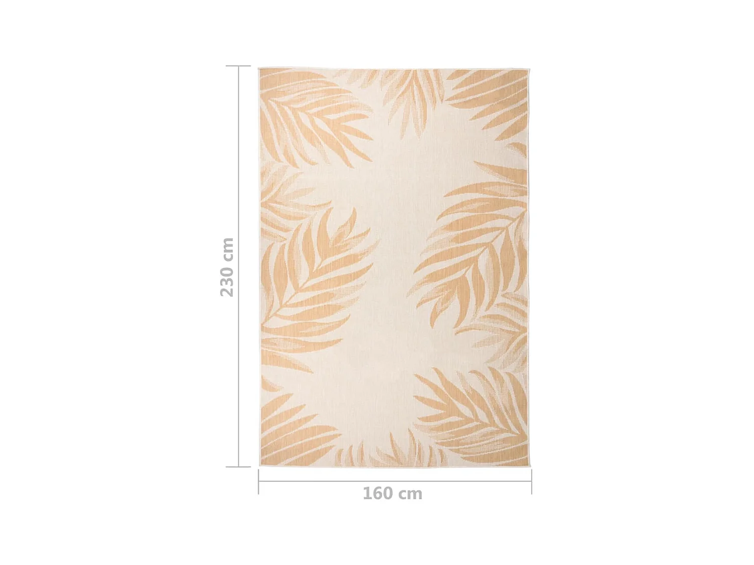 Tappeto per esterno a tessitura piatta 160x230 cm Motivo a foglie