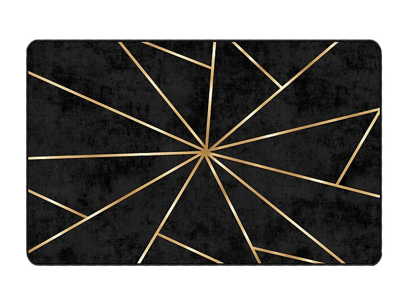 Tappeto lavabile nero e oro 190x300 cm antiscivolo