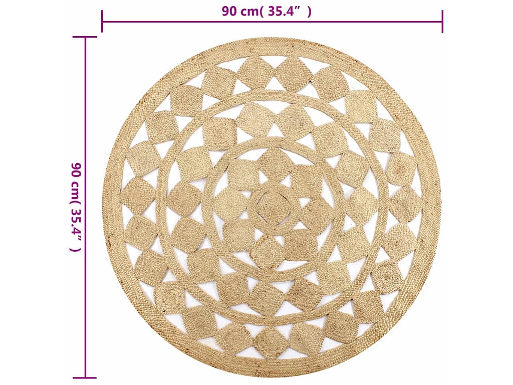 Tappeto fatto a mano in Juta intrecciata 90 cm