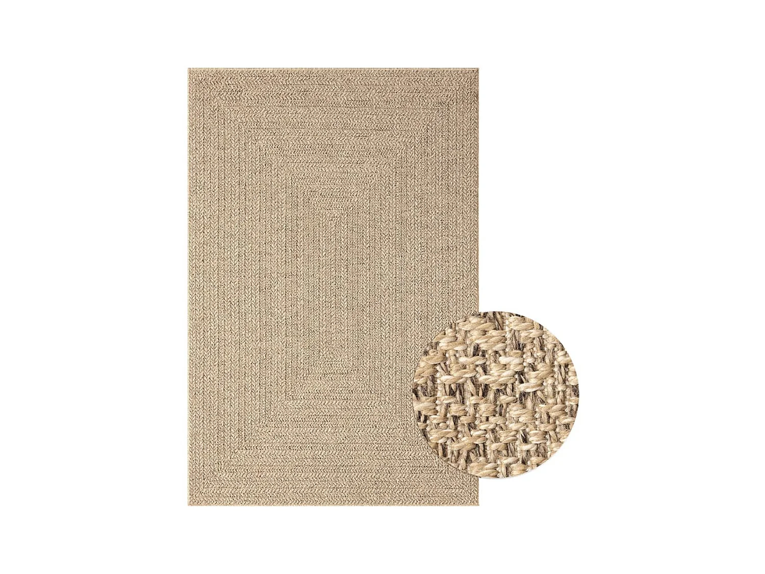 Tapis 140x200 cm aspect jute intérieur et extérieur