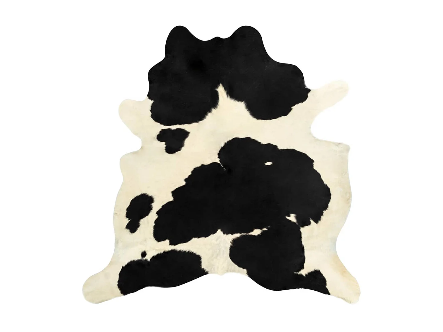 Tapis en peau de vache véritable Noir et blanc 150 x 170 cm