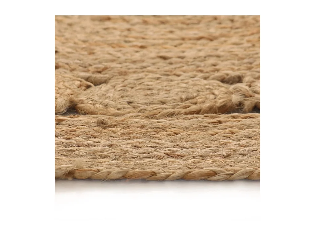 Tapis Jute design tressé 90 cm rond