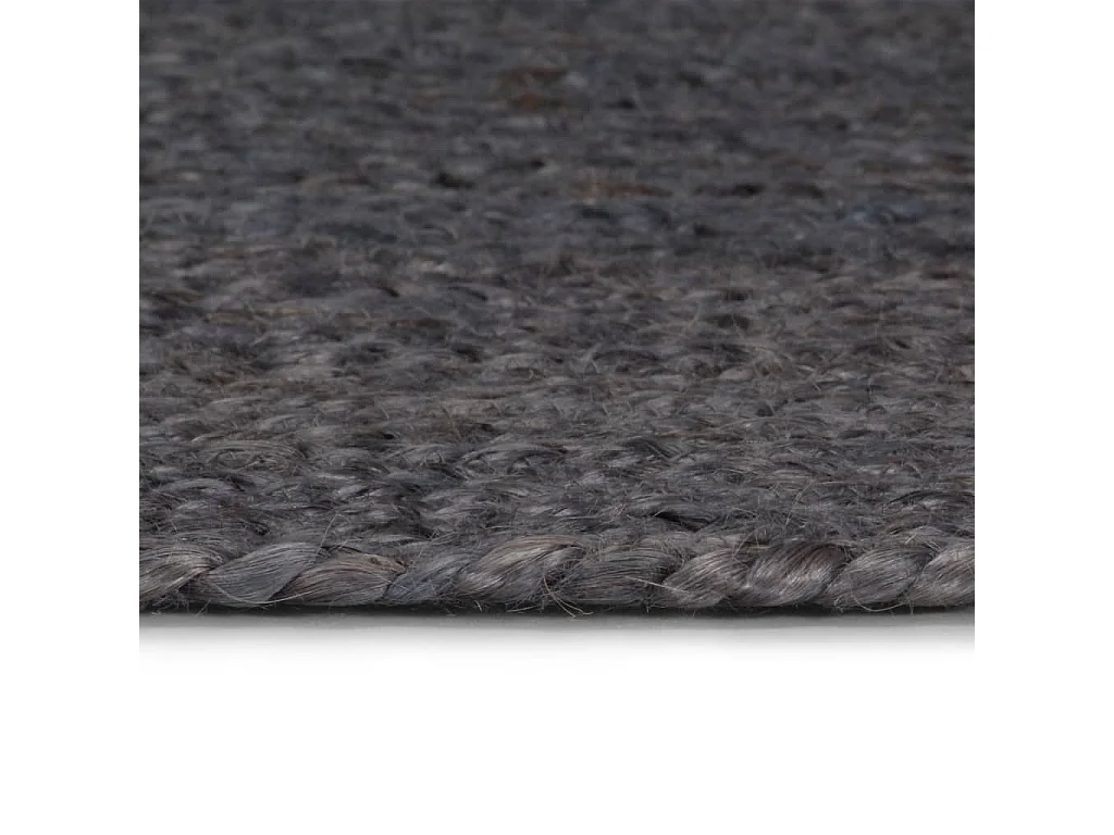 Tapis fait à la main Jute Rond 120 cm Gris foncé