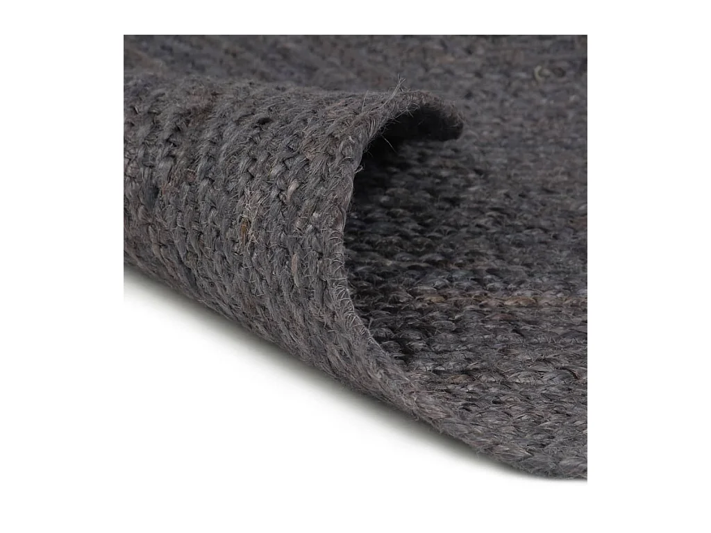 Handgemaakt Vloerkleed Jute Rond 120 cm Donkergrijs