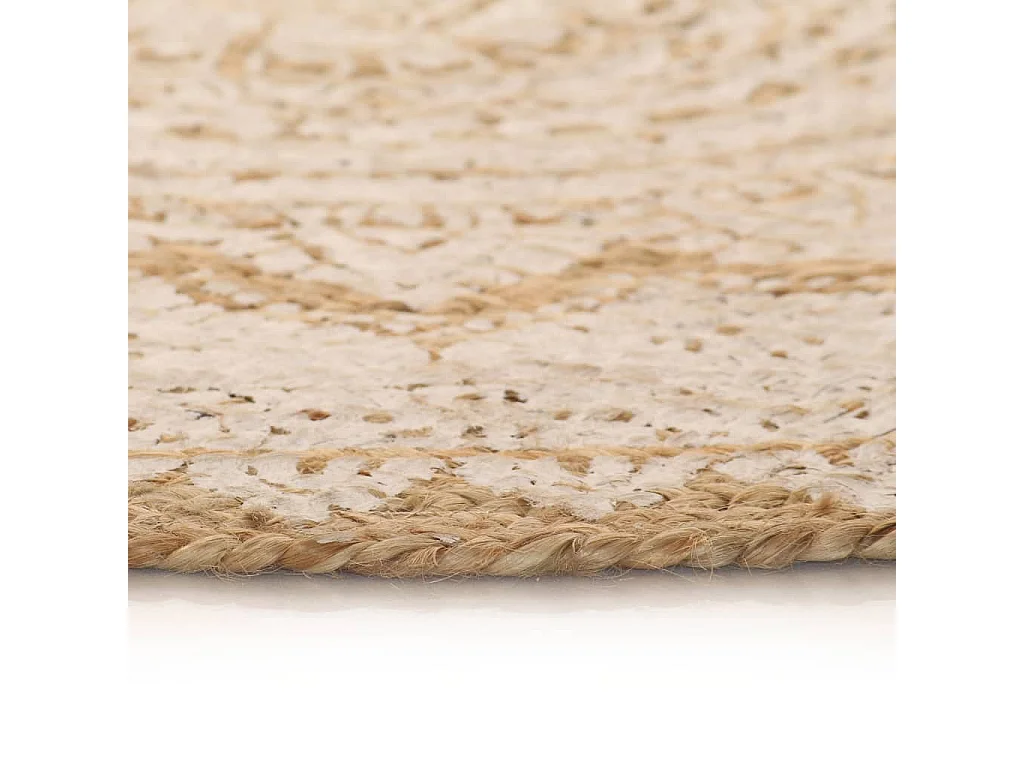 Tapis de sol Jute tressée imprimée 240 cm Rond