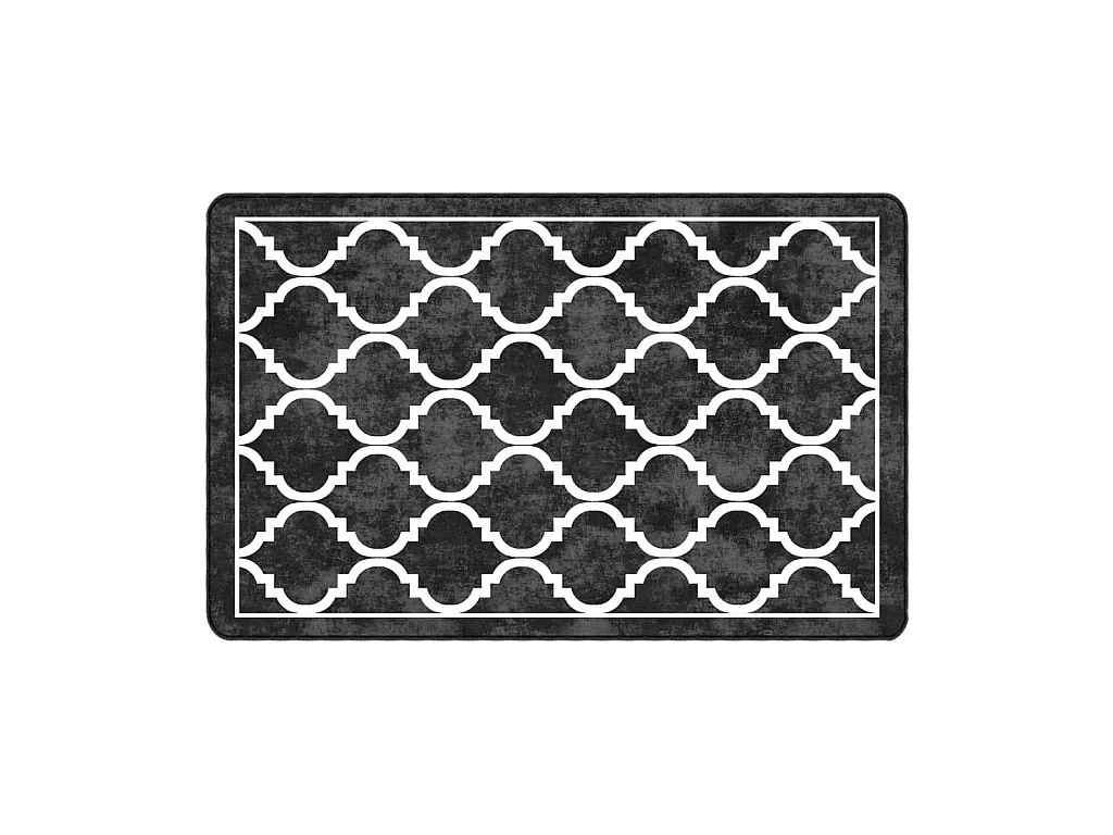 Tapis lavable noir et blanc 190x300 cm antidérapant