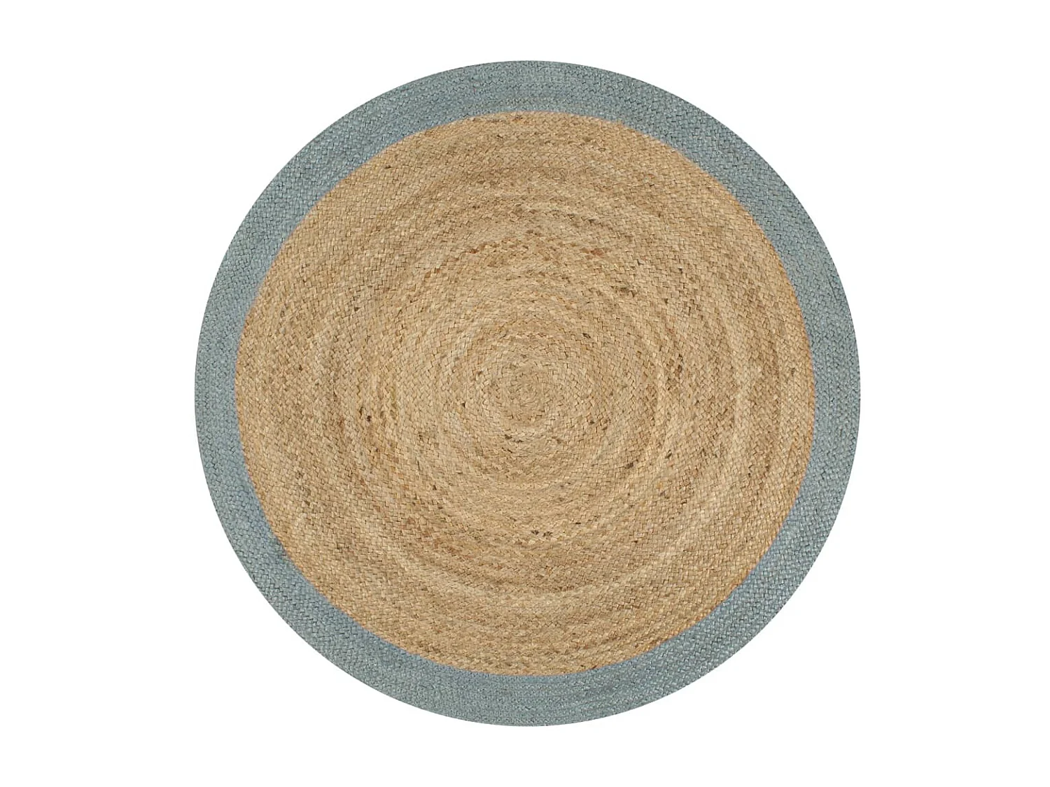 Tapis fait à la main Jute avec bord vert olive 150 cm