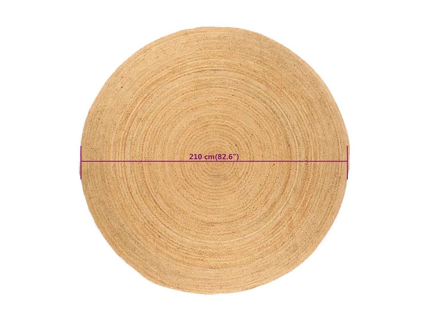 Alfombra de Yute Trenzada Redonda 210 cm