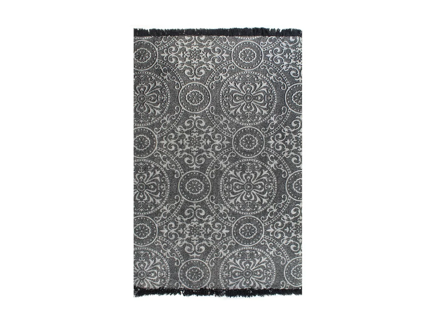 Tapis Kilim Coton 120 x 180 cm avec motif Gris