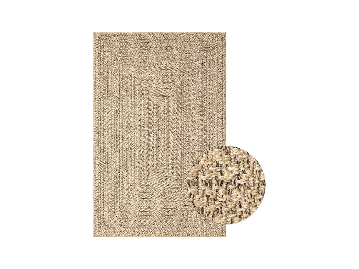 Tapis 200x290 cm aspect jute intérieur et extérieur