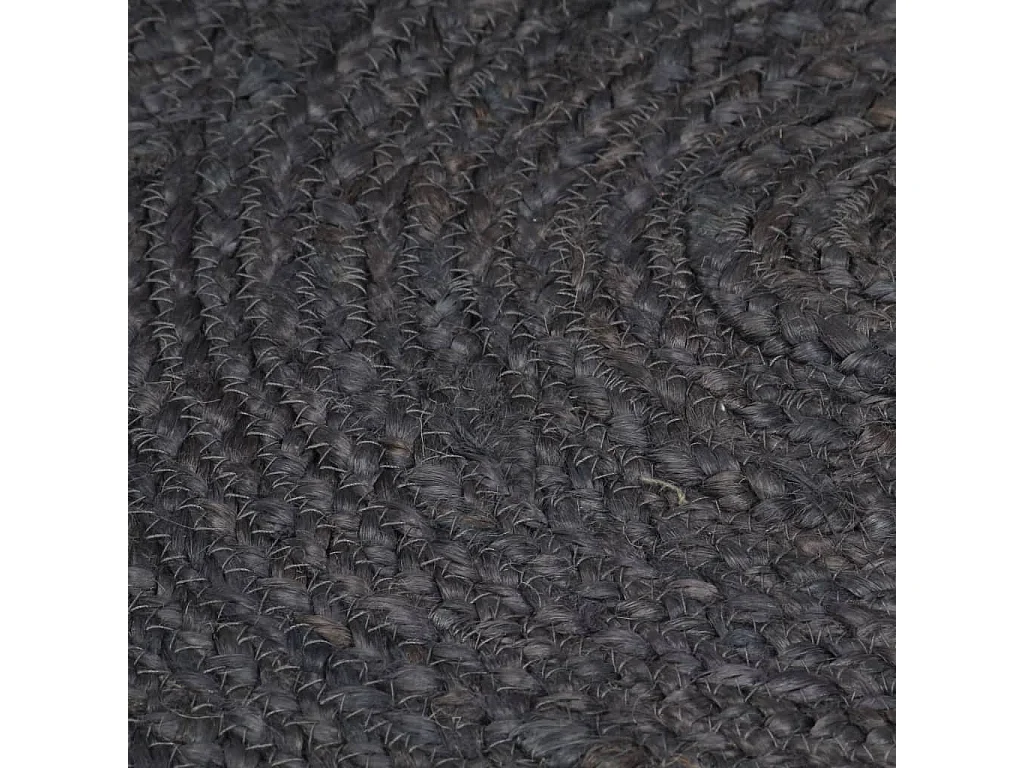 Tapis fait à la main Jute Rond 180 cm Gris foncé