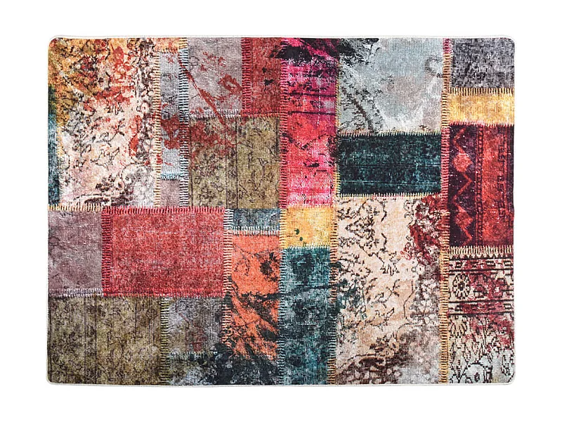 Tapis lavable multicolore 400x300 cm antidérapant