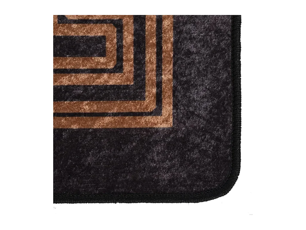 Tapis lavable antidérapant 160x230 cm Noir et doré