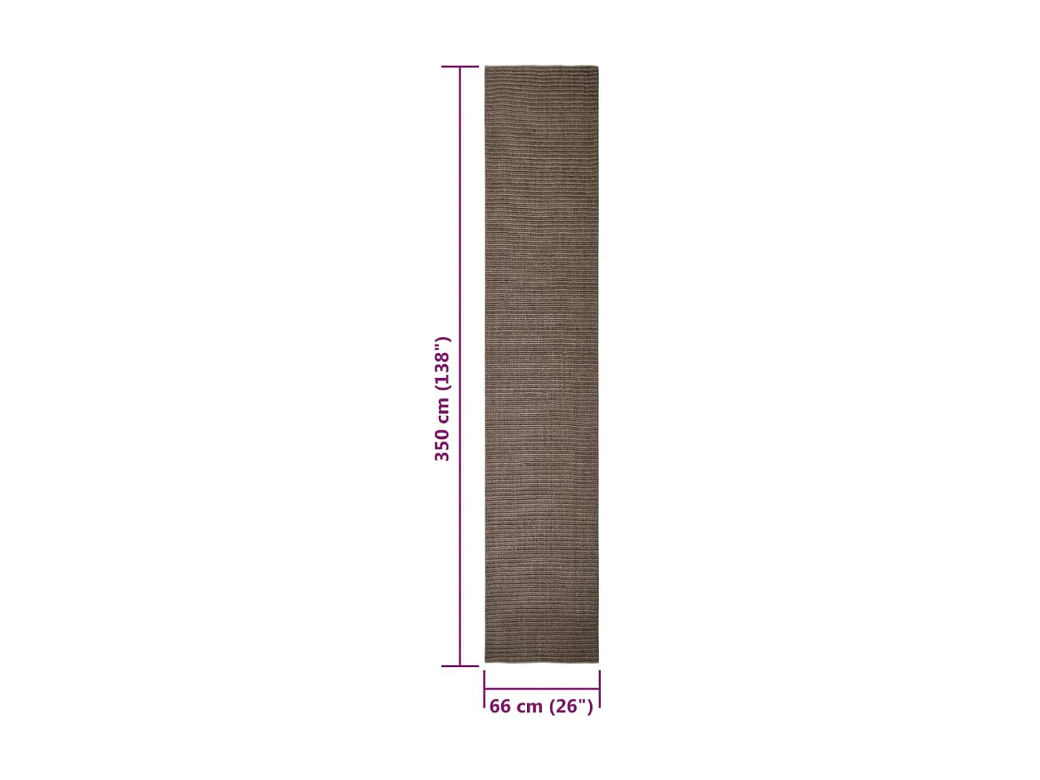 Tapis Sisal naturel 66x350 cm Marron
