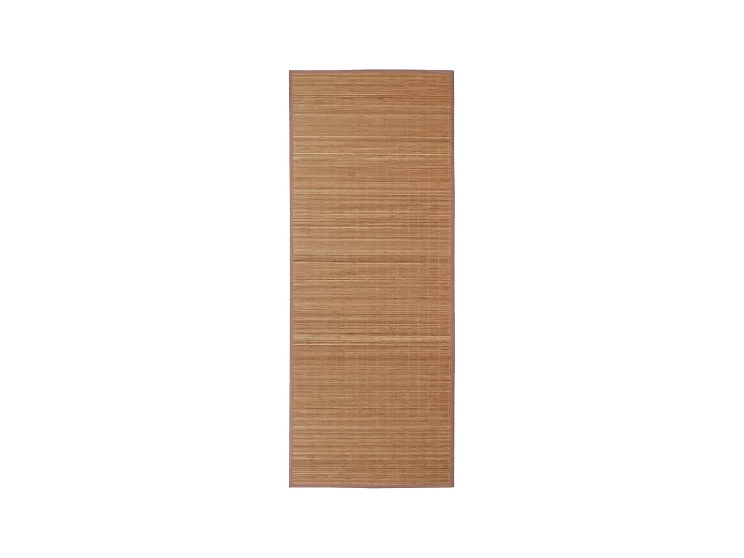 Bruin bamboe vloerkleed met rechthoekige lat 80 x 300 cm