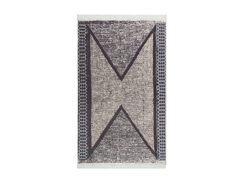 Tapis Noir et gris 160x230 cm Coton