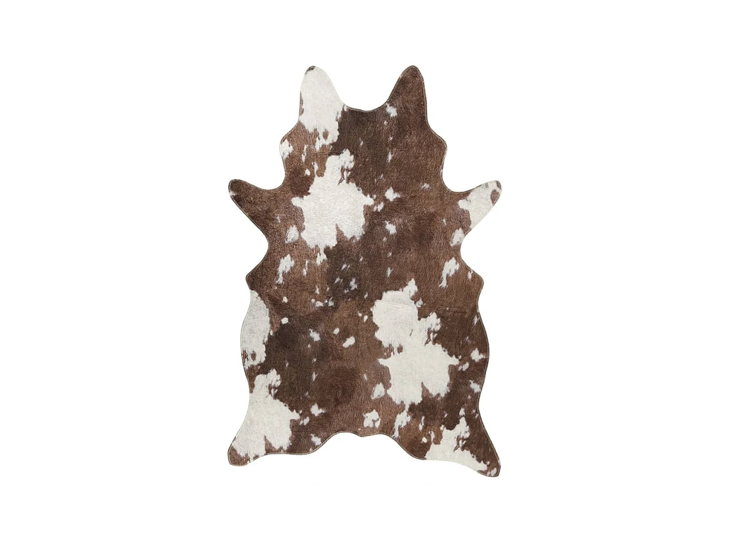 Tapis marron et blanc motif vache lavable antidérapant