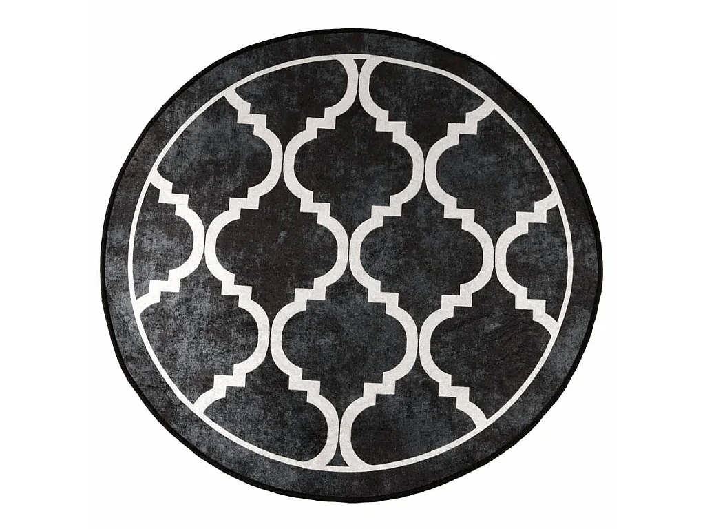 ¿Alfombra lavable en blanco y negro? 120 cm antideslizante