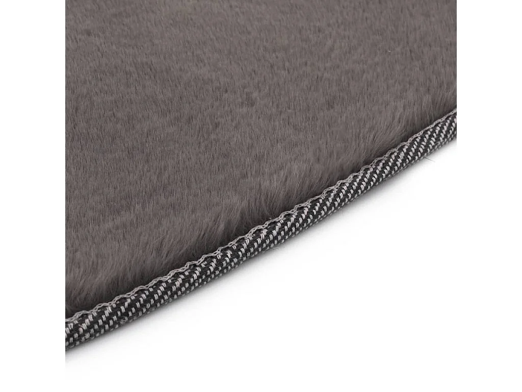 Tapis 160 cm Fausse fourrure de lapin Gris foncé