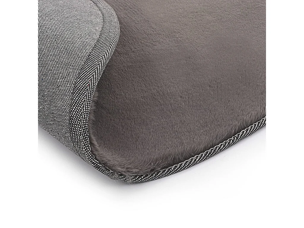 Tapis 160 cm Fausse fourrure de lapin Gris foncé