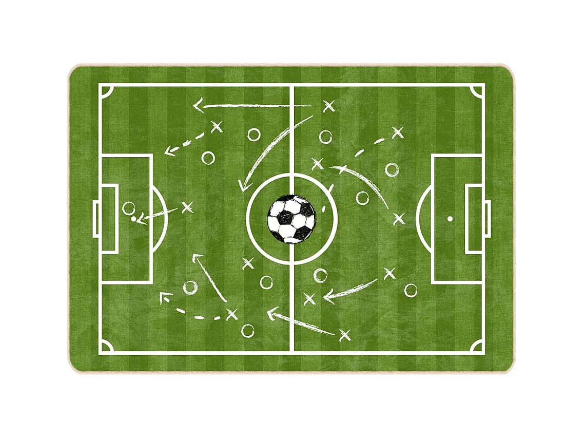 Tappeto per bambini 160x230cm lavabile antiscivolo campo da calcio
