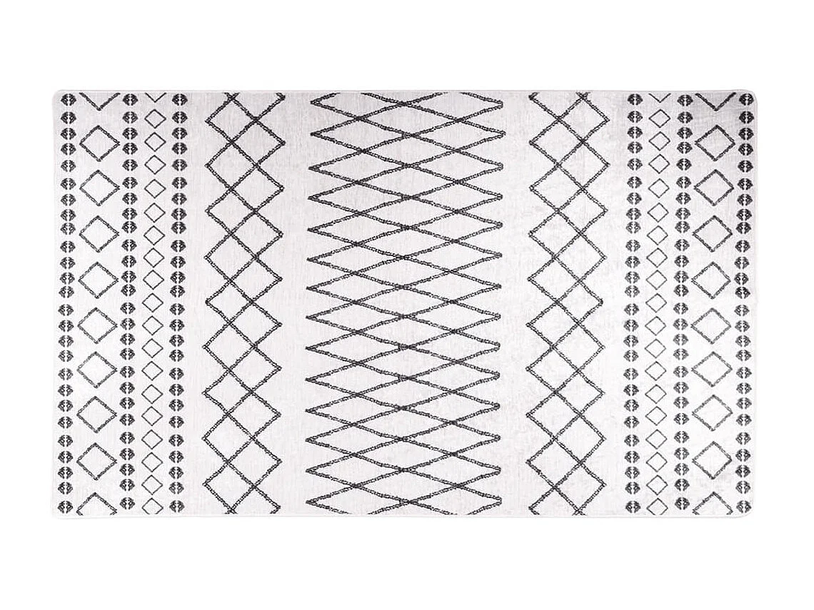 Tapis lavable noir et blanc 120x170 cm antidérapant