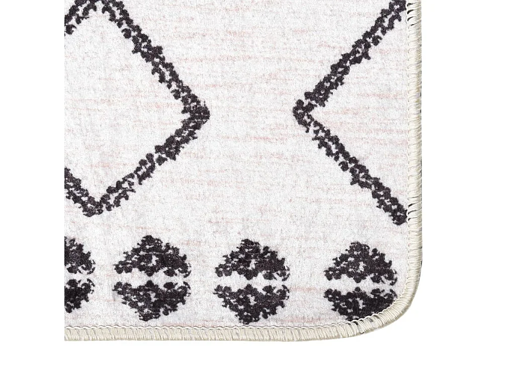 Tapis lavable noir et blanc 120x170 cm antidérapant