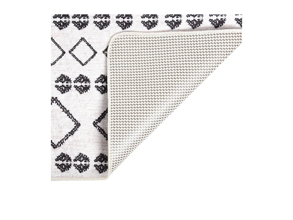 Tapis lavable noir et blanc 120x170 cm antidérapant