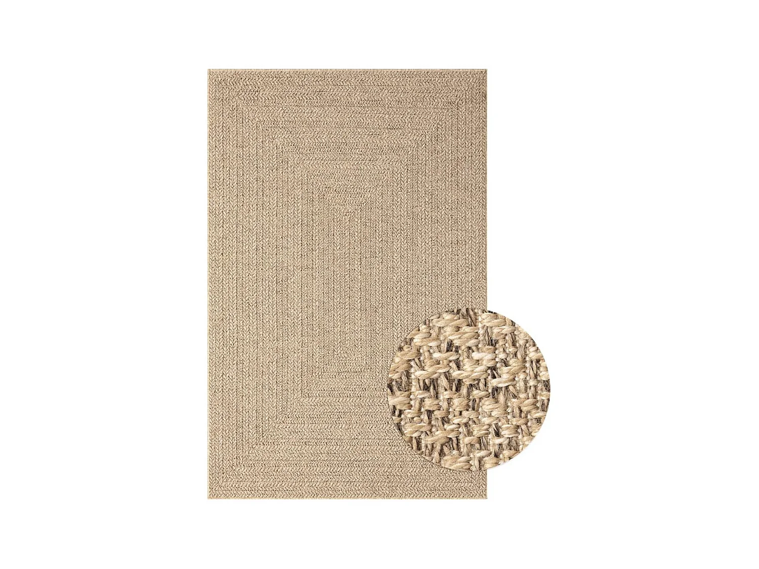 Tapis 160x230 cm aspect jute intérieur et extérieur