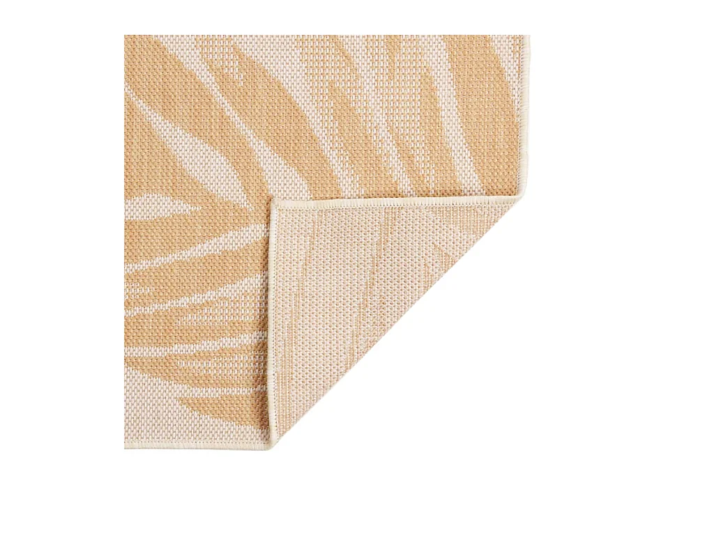 Flachgewebter Outdoor-Teppich 80x250 cm Blattmuster
