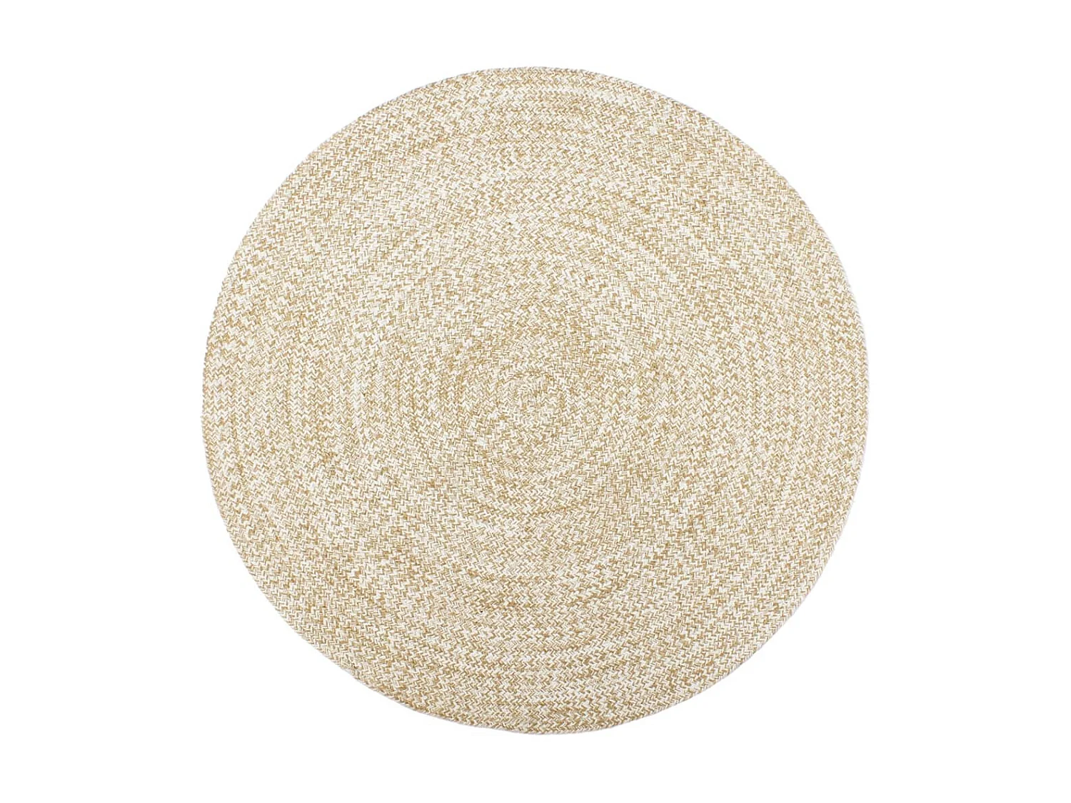 Tapis fait à la main Jute Blanc et marron 180 cm