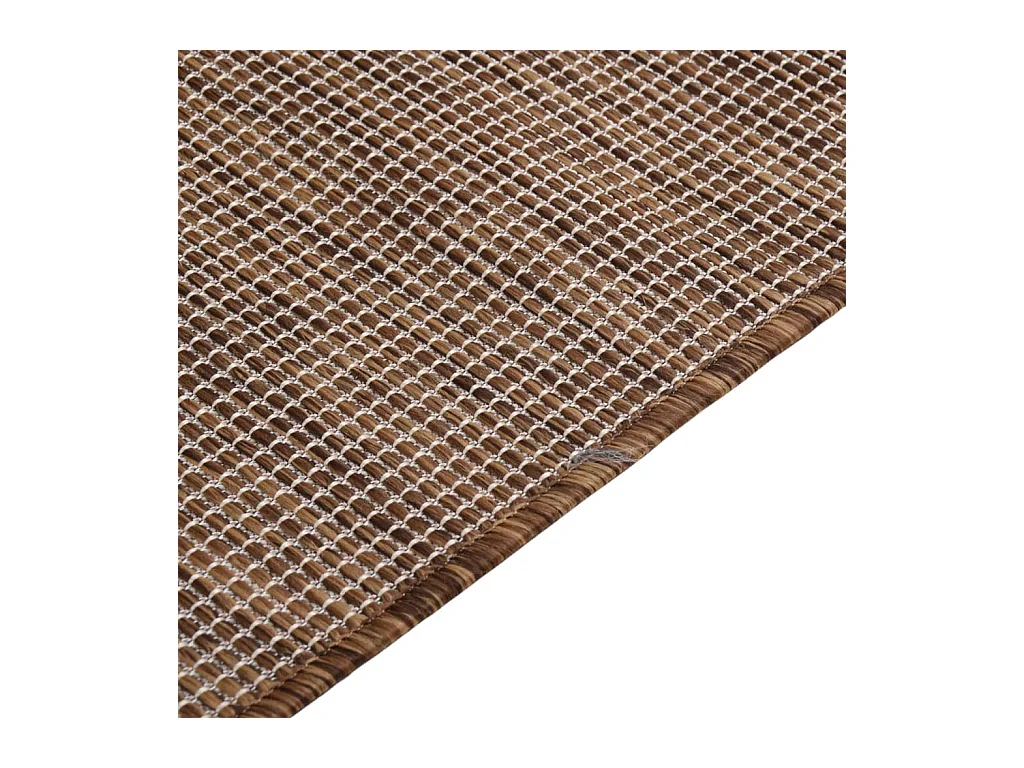Buitenkleed platgeweven 140x200 cm Bruin