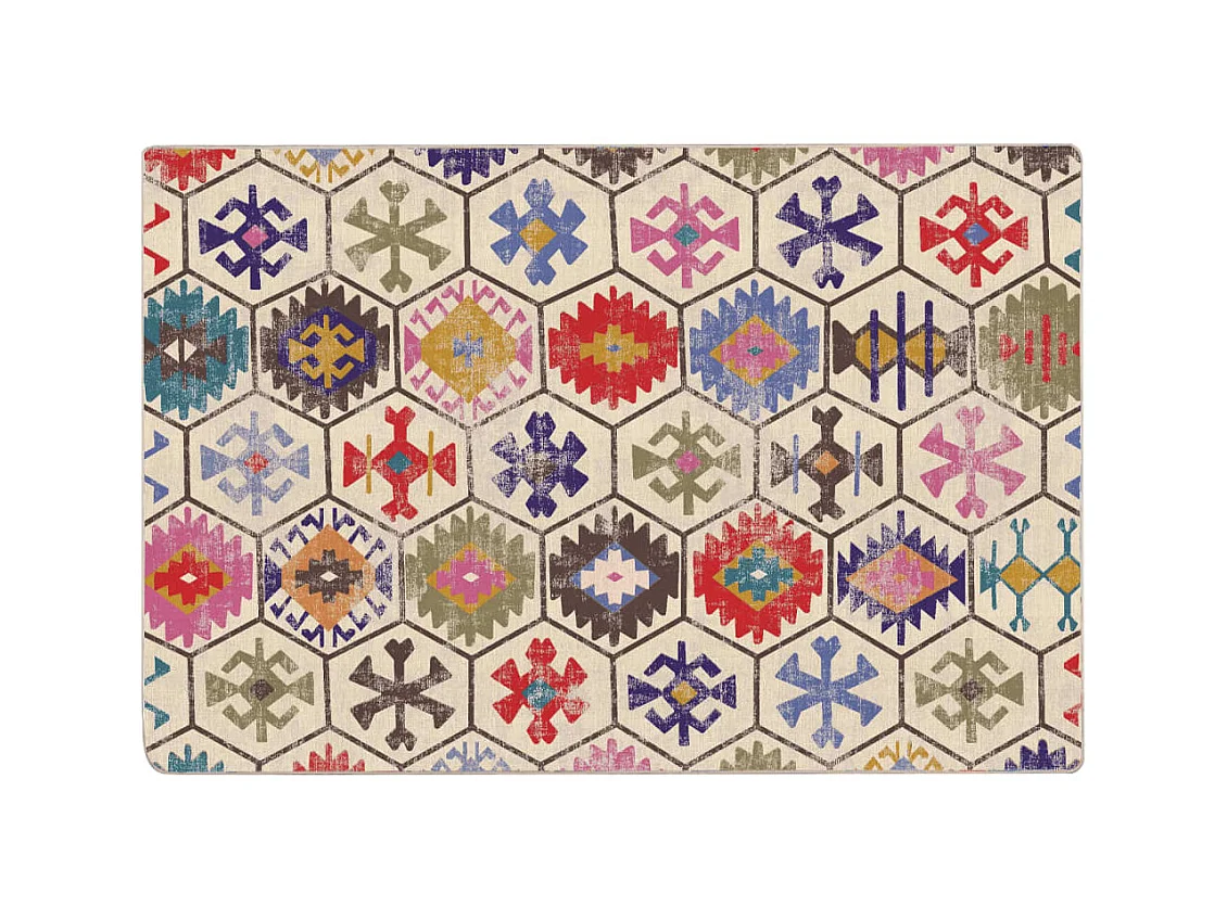 Veelkleurig wasbaar vloerkleed 120x180 cm antislip