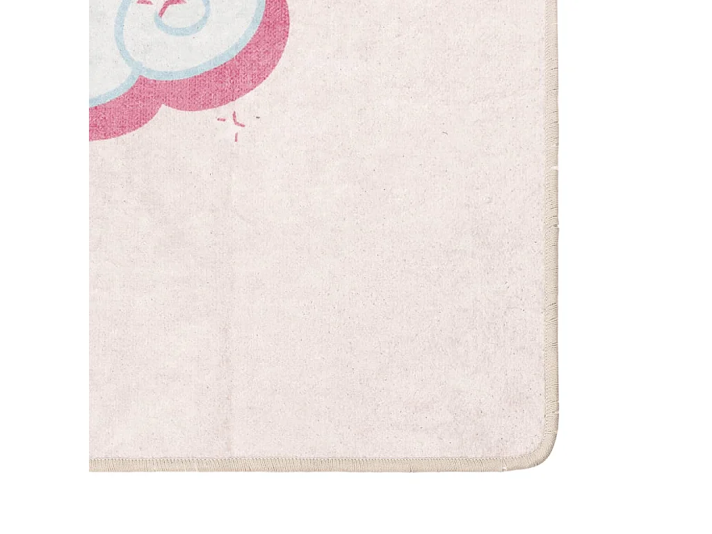 Alfombra infantil rosa 160x230 cm unicornio antideslizante lavable