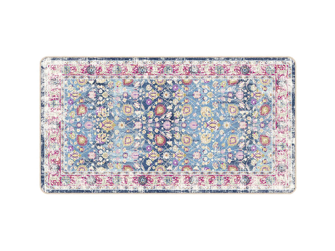 Veelkleurig wasbaar vloerkleed 80x150 cm antislip