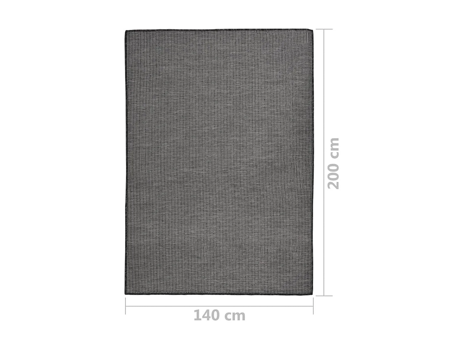 Tapis à tissage plat d'extérieur 140x200 cm Gris