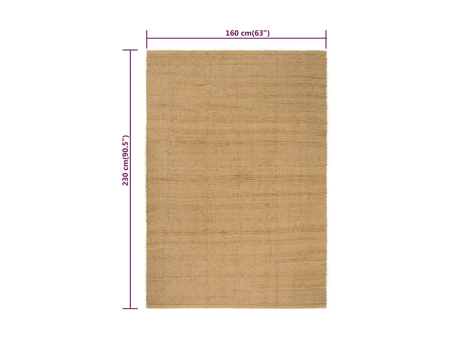 Tapis rectangulaire Naturel 160x230 cm Jute