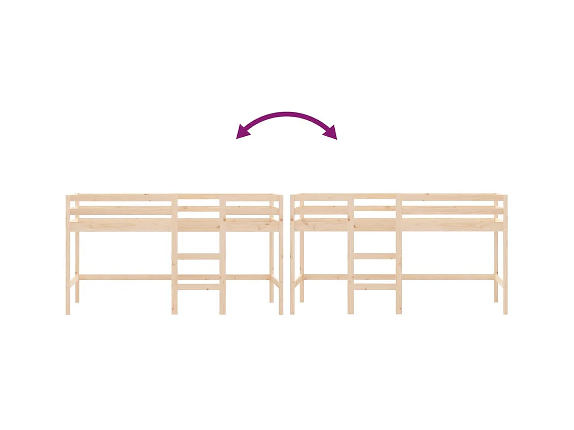 Kindermezzaninebedladder 90x190 cm massief grenenhout