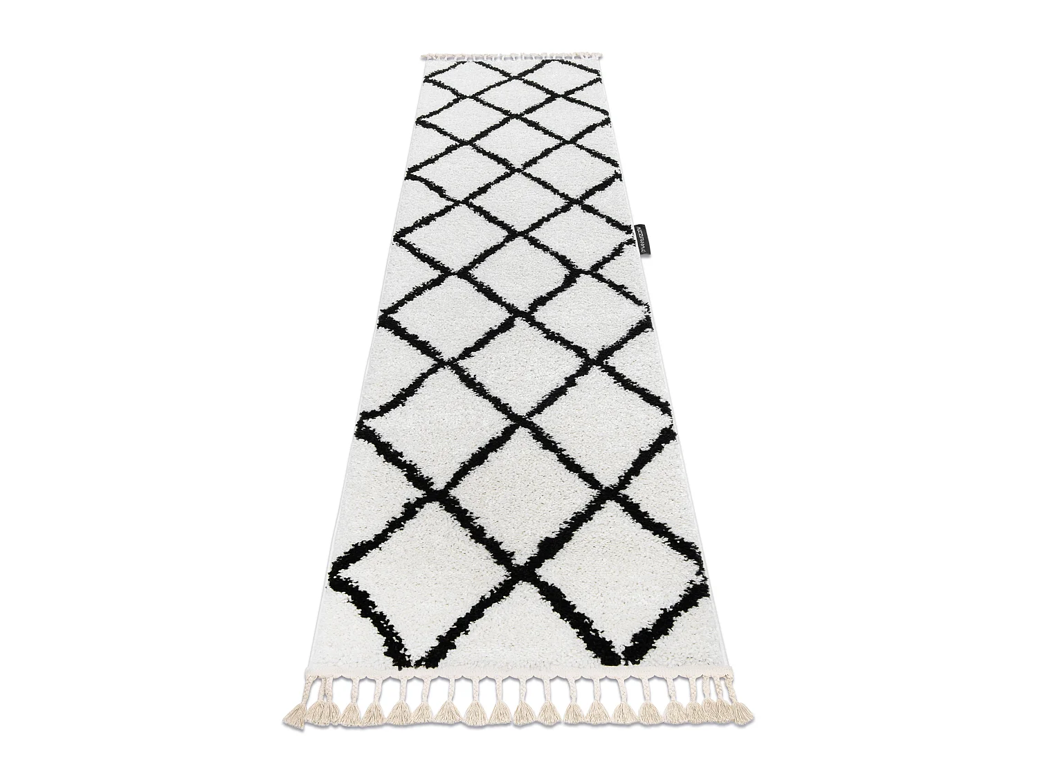 Tapijt, Vloerbekleding BERBER CROSS wit - voor keuken, naar de gang 60x250 cm