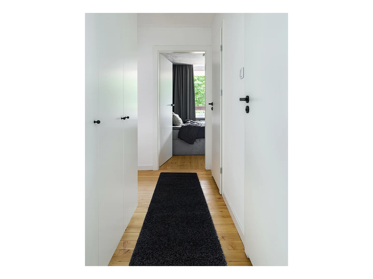 Tapis, le tapis de couloir SOFFI shaggy 5cm noir - pour la cuisine, l' 60x250 cm